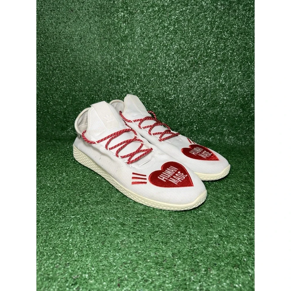 Adidas HU Human Made Pharrell Williams Mens Size 13.5 White Red Running Shoes